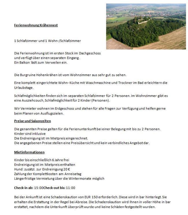 Ferienwohnung Kraehennest In Den Hegaubergen - Naehe Bodensee Muhlhausen-Ehingen ภายนอก รูปภาพ